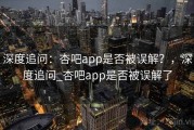 深度追问：杏吧app是否被误解？，深度追问_杏吧app是否被误解了