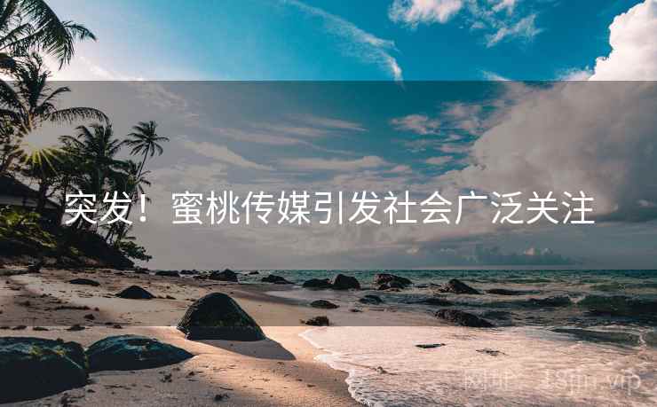 突发！蜜桃传媒引发社会广泛关注