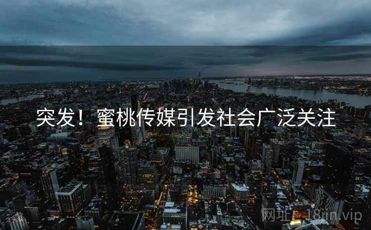 突发！蜜桃传媒引发社会广泛关注
