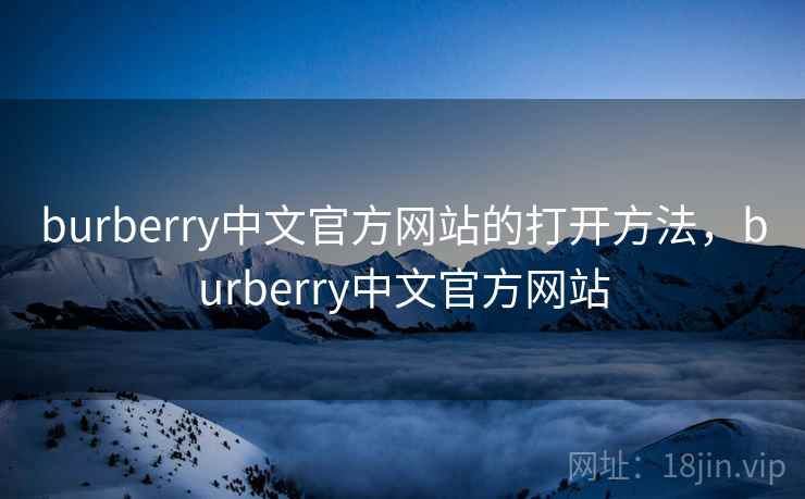 burberry中文官方网站的打开方法，burberry中文官方网站
