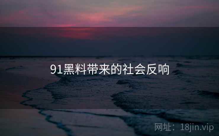 91黑料带来的社会反响