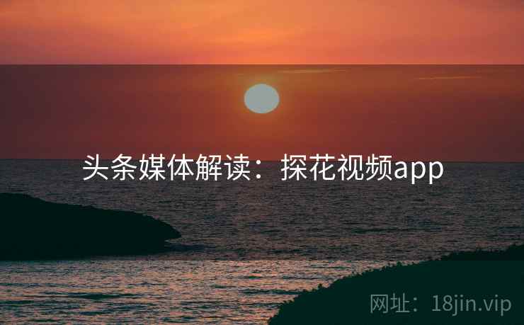 头条媒体解读：探花视频app